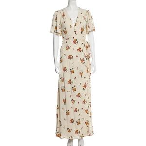Privacy Please Floral White Wrap Dress Size L